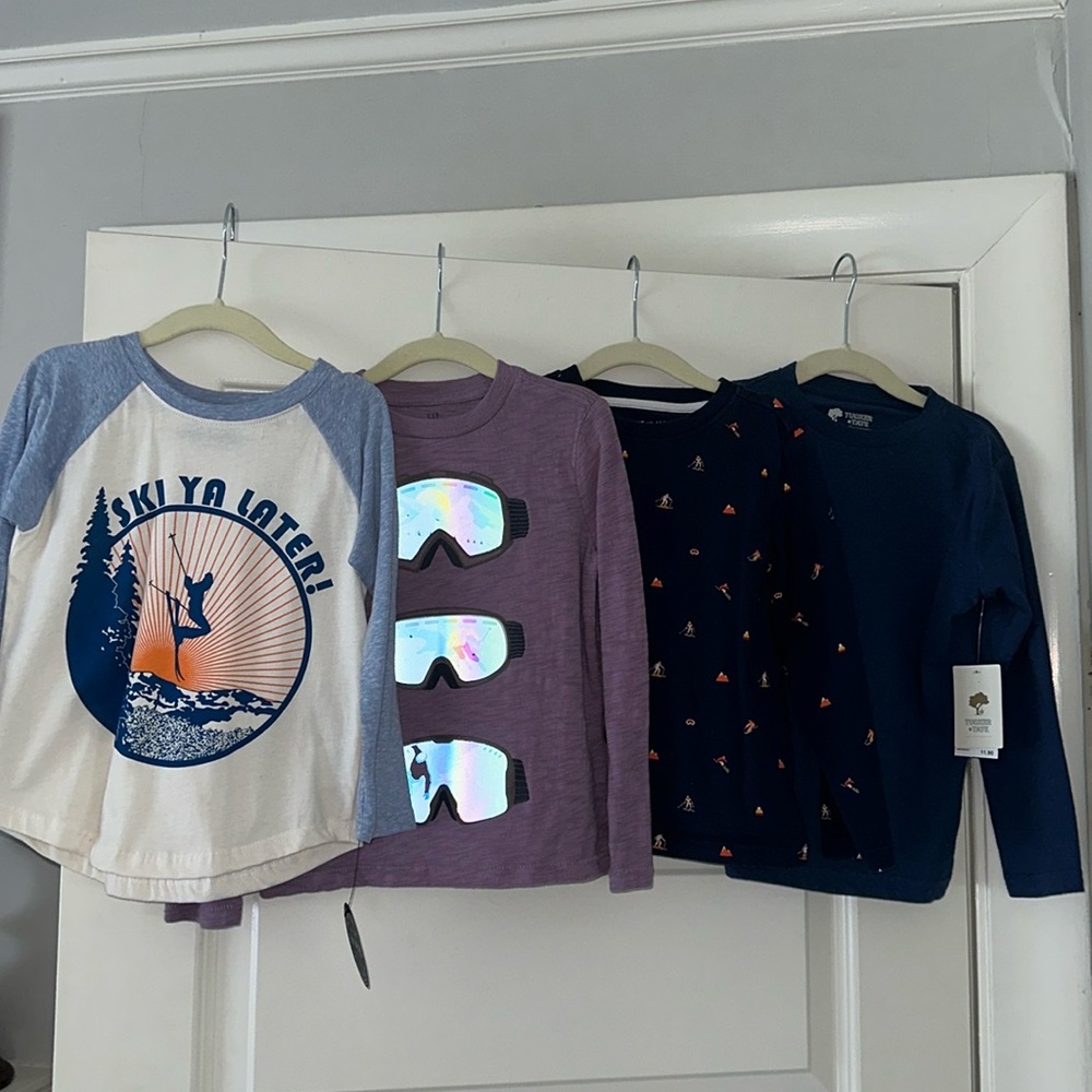 3-4 Boys Long Sleeve Shirt Bundle (4 Shirts Included)